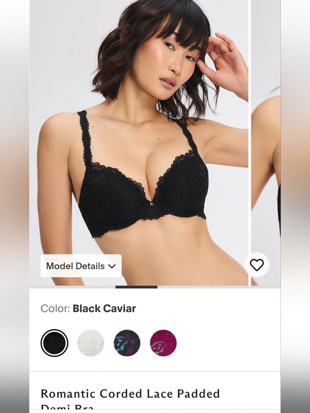Savage X Fenty Bra Romantic Corded Lace Padded Demi Bra